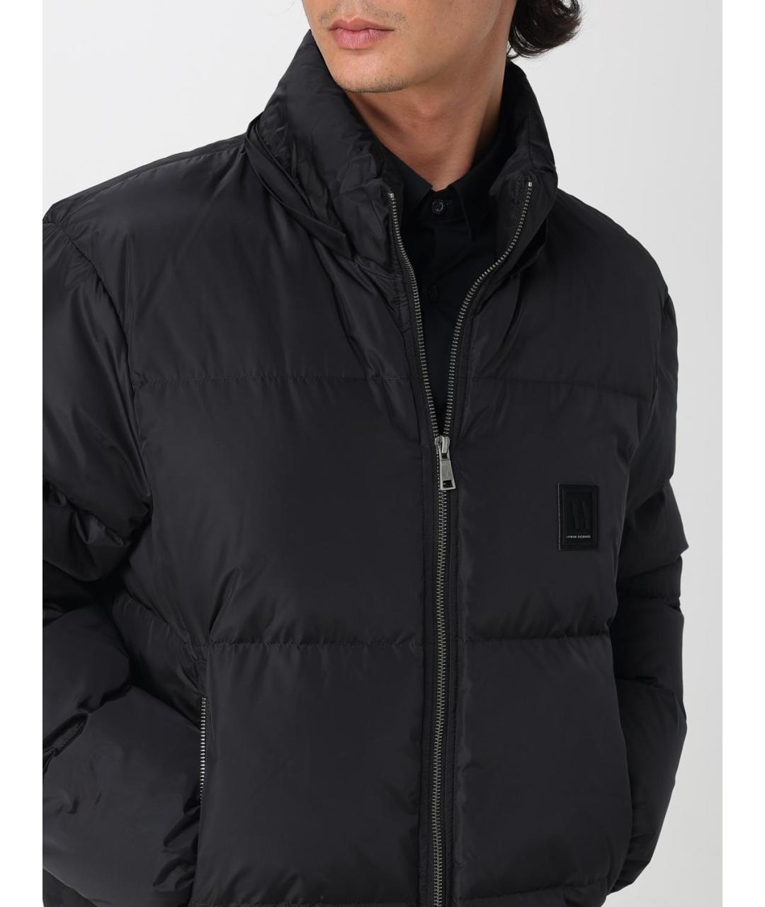 ARMANI EXCHANGE Черный полиамидовый пуховик, фото 4