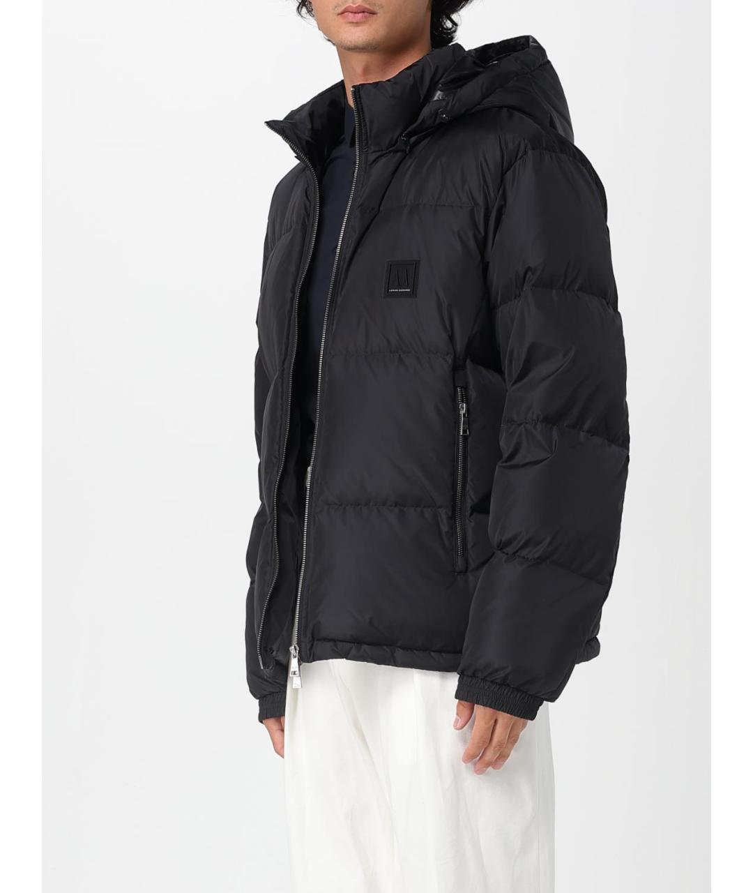 ARMANI EXCHANGE Черный полиамидовый пуховик, фото 3