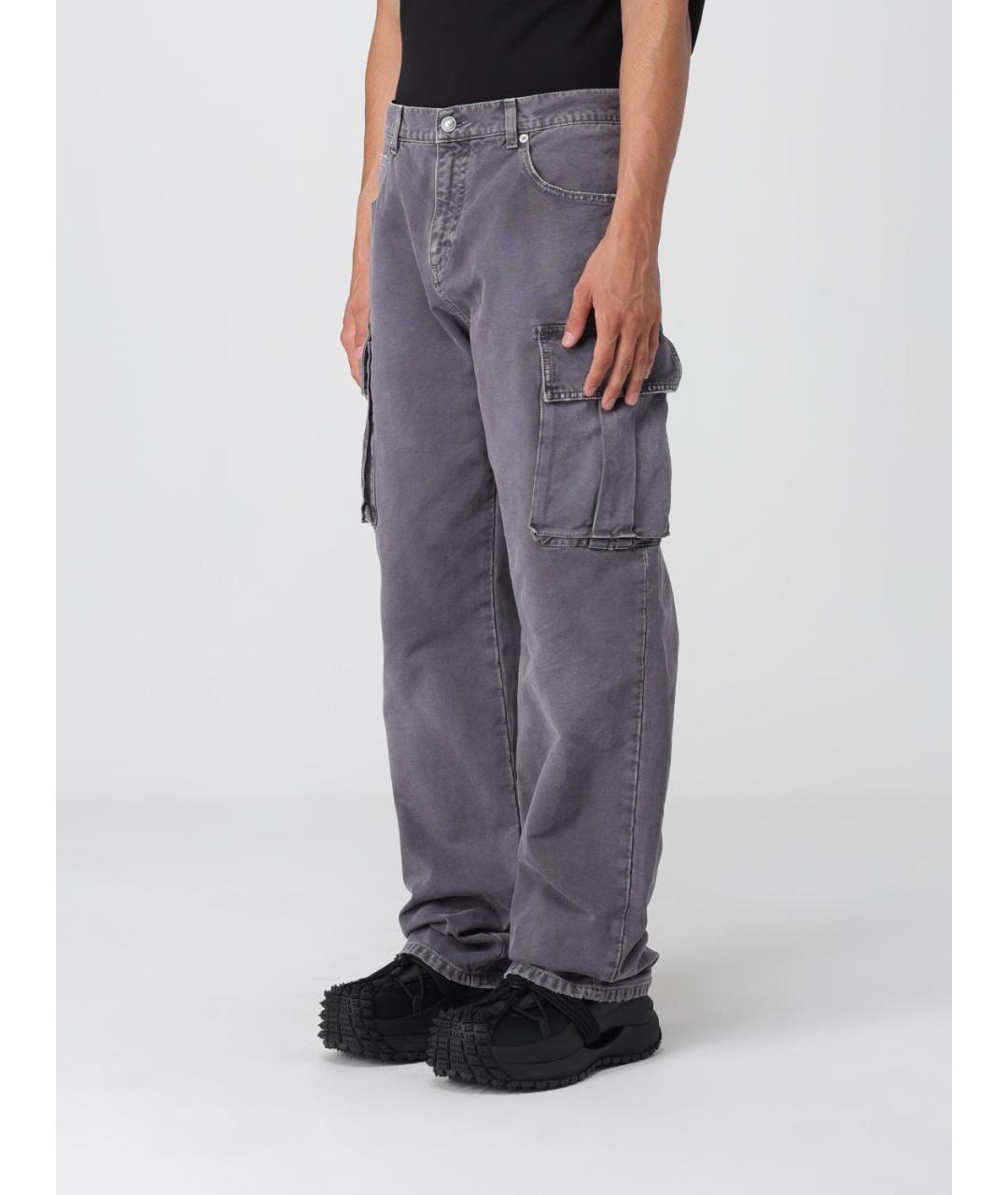BALMAIN Серые хлопковые прямые джинсы, фото 4