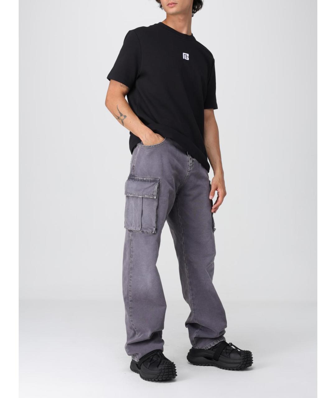 BALMAIN Серые хлопковые прямые джинсы, фото 2