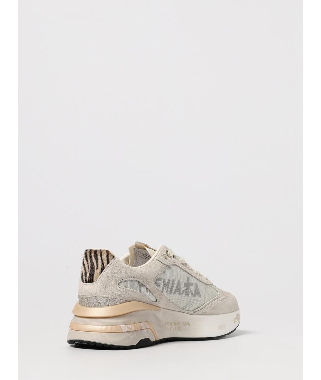 PREMIATA Бежевые кожаные кроссовки, фото 3