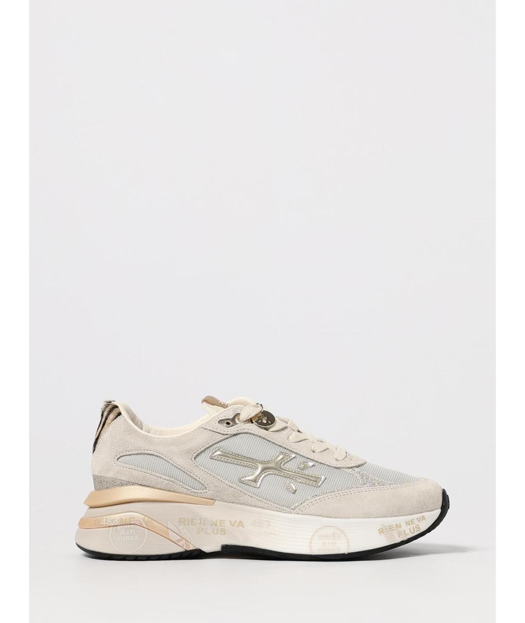 PREMIATA Бежевые кожаные кроссовки, фото 4