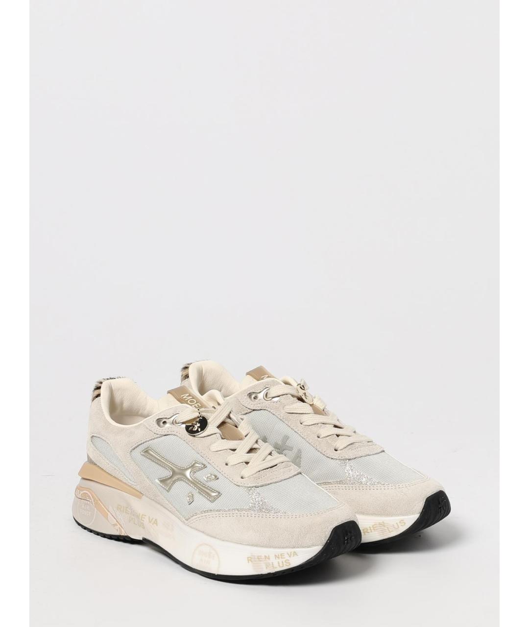 PREMIATA Бежевые кожаные кроссовки, фото 2