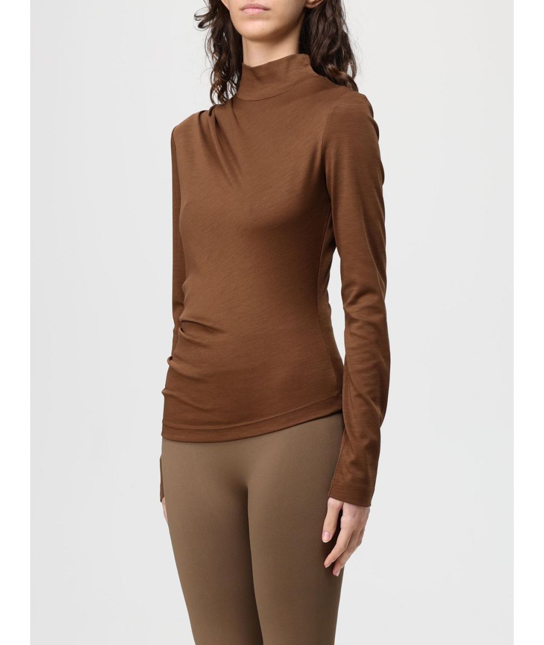 MAX MARA Коричневая водолазка, фото 4