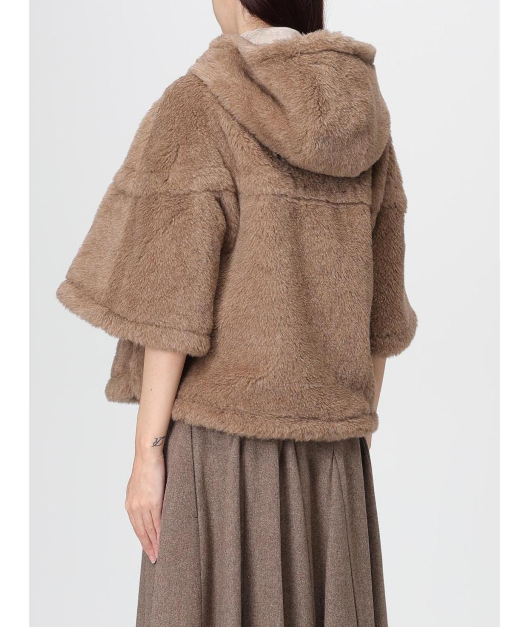MAX MARA Коричневая шерстяная шуба, фото 4