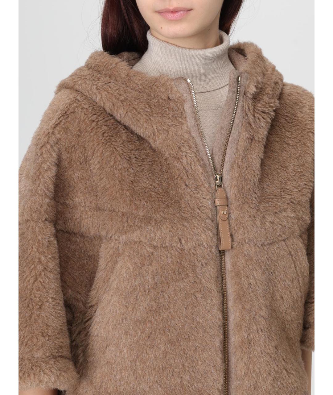 MAX MARA Коричневая шерстяная шуба, фото 6