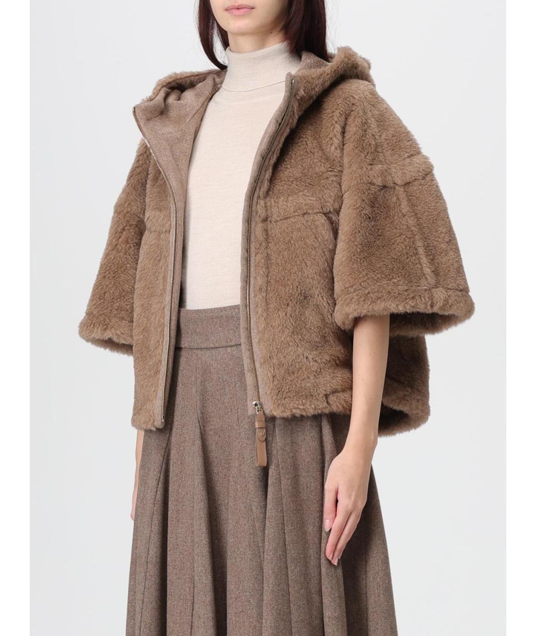 MAX MARA Коричневая шерстяная шуба, фото 5