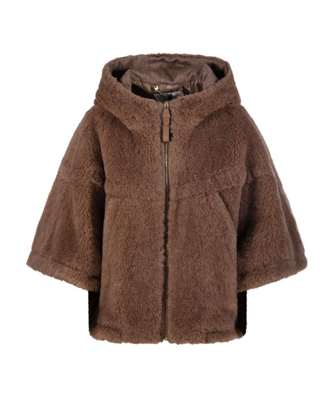 MAX MARA Коричневая шерстяная шуба, фото 1