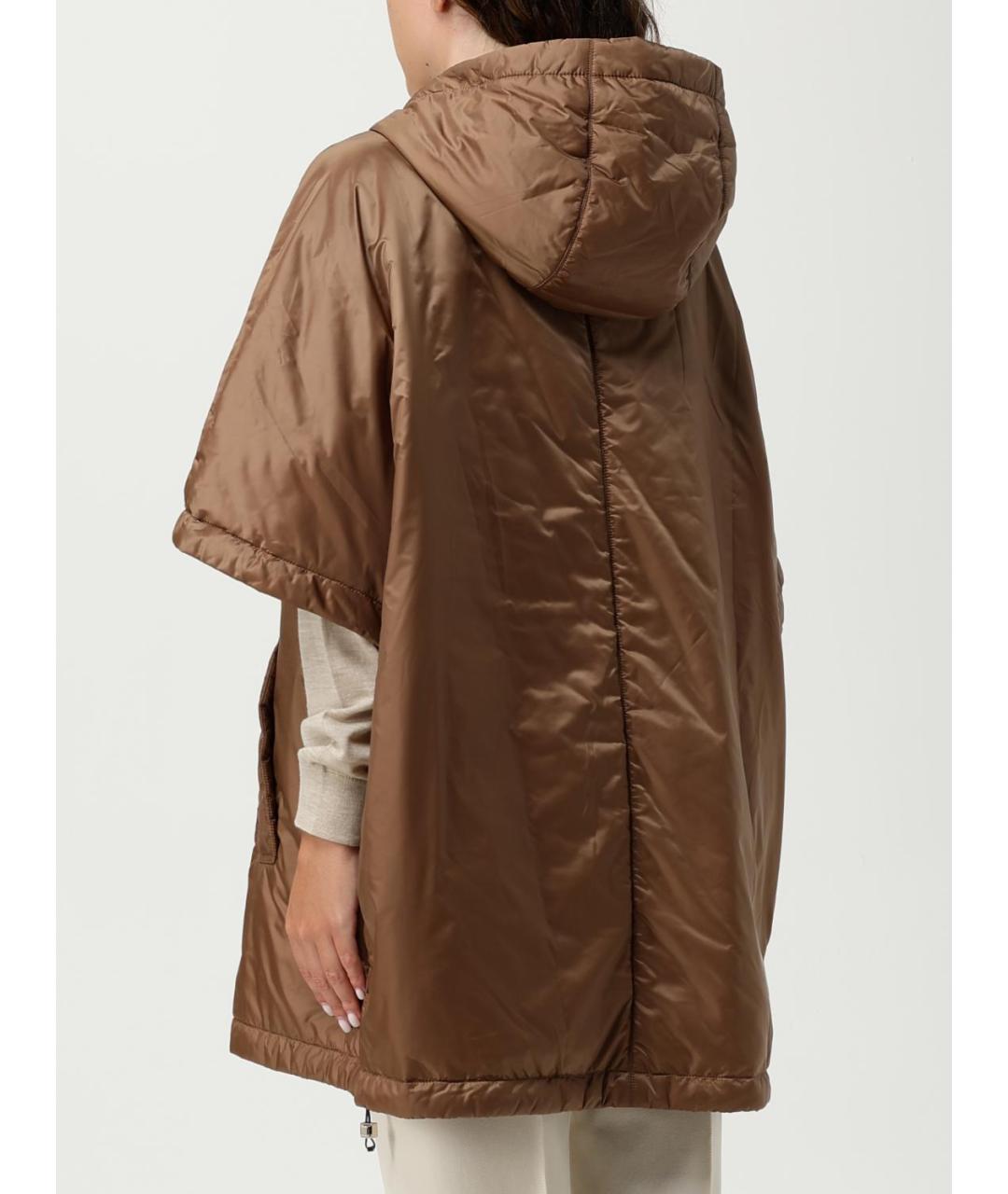 MAX MARA Коричневая полиэстеровая куртка, фото 3