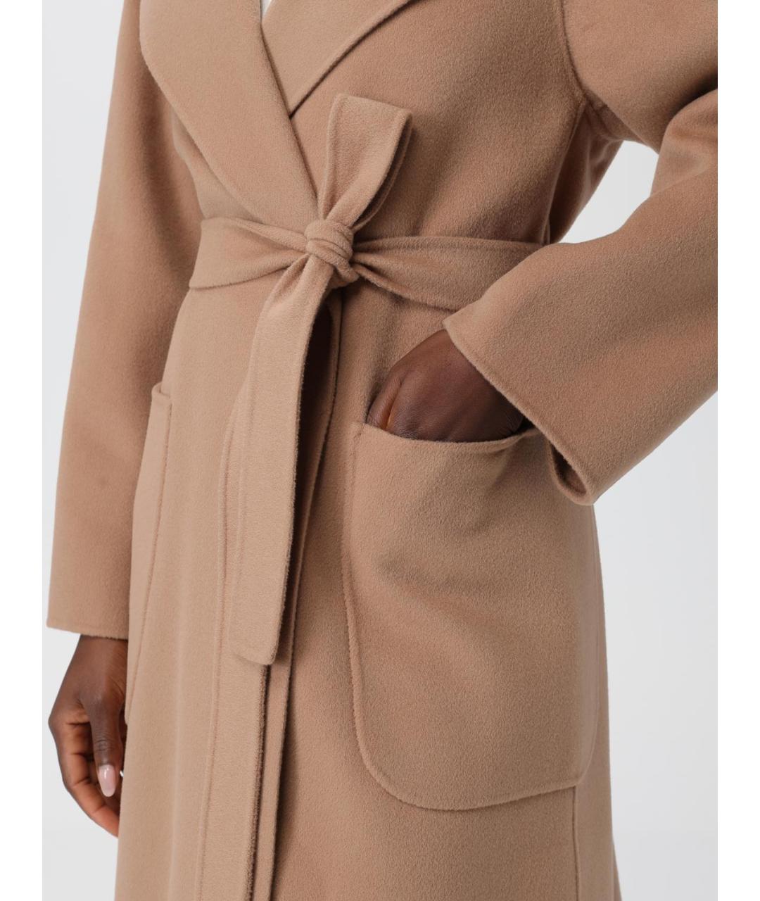 'S MAX MARA Бежевое шерстяное пальто, фото 5