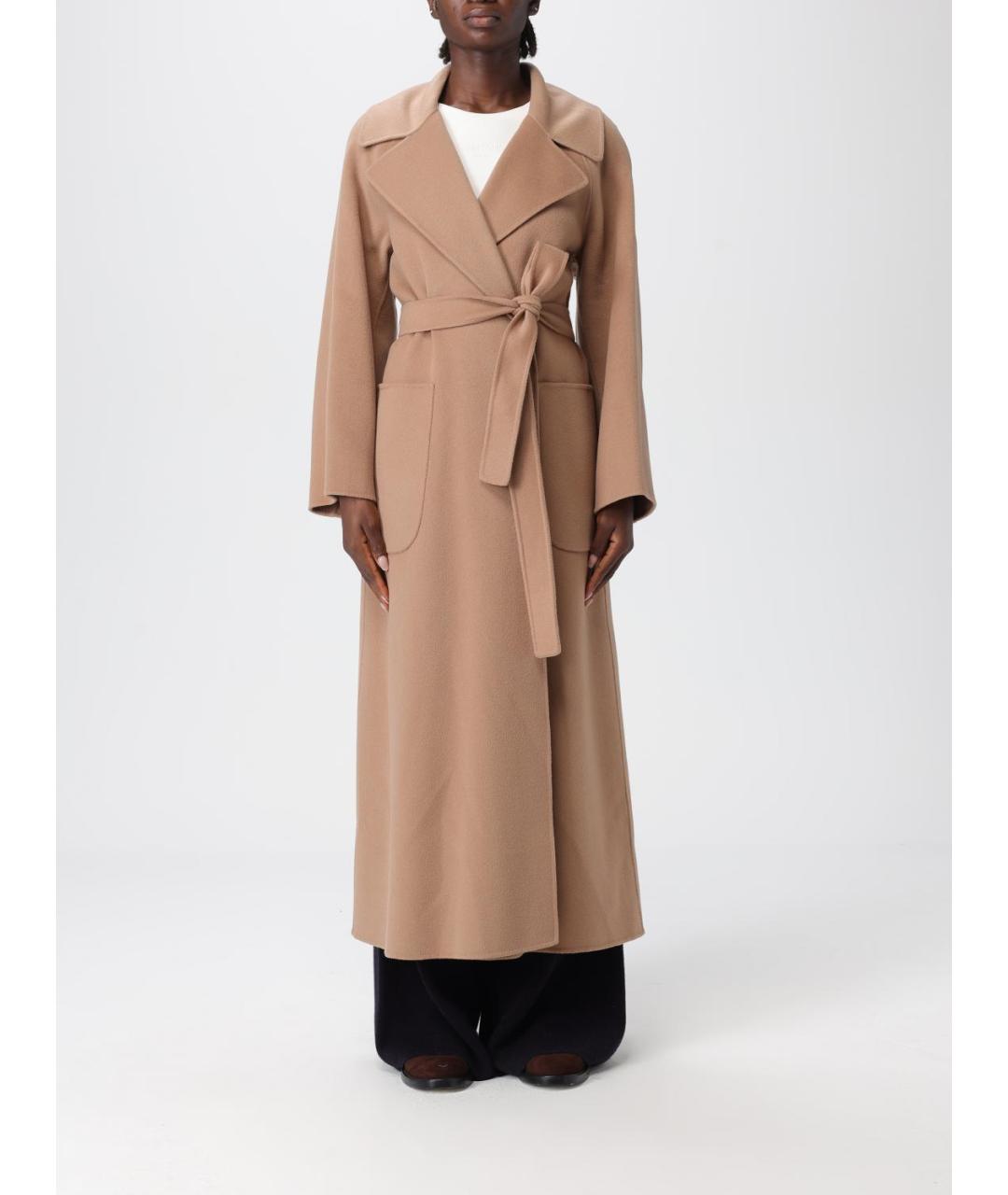 'S MAX MARA Бежевое шерстяное пальто, фото 6