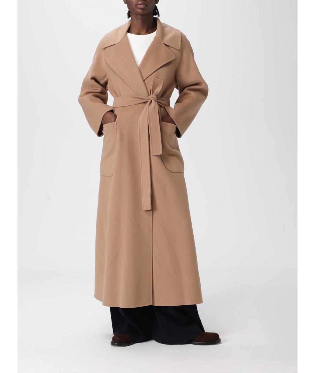 'S MAX MARA Бежевое шерстяное пальто, фото 2