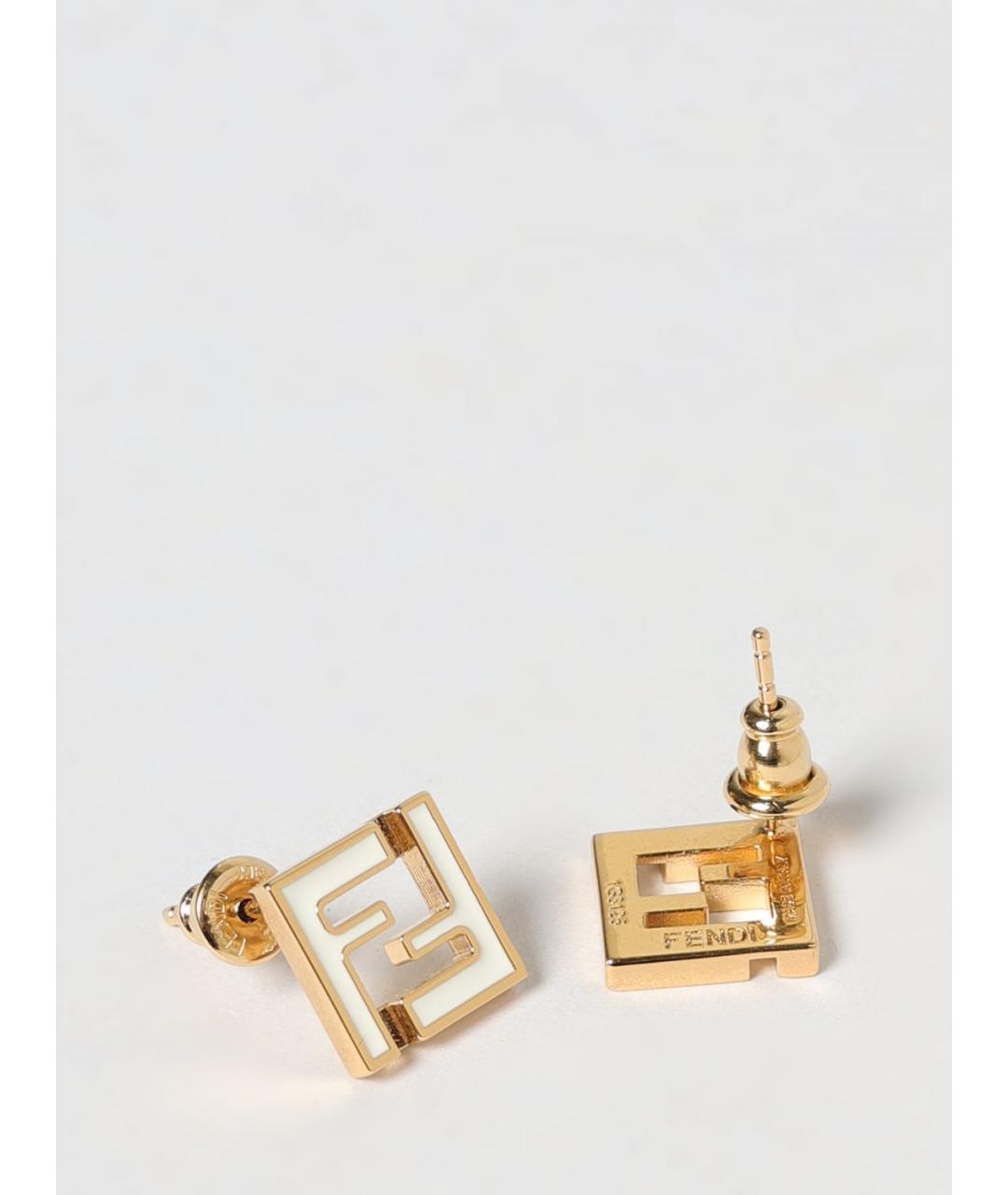 FENDI Золотые металлические серьги, фото 3