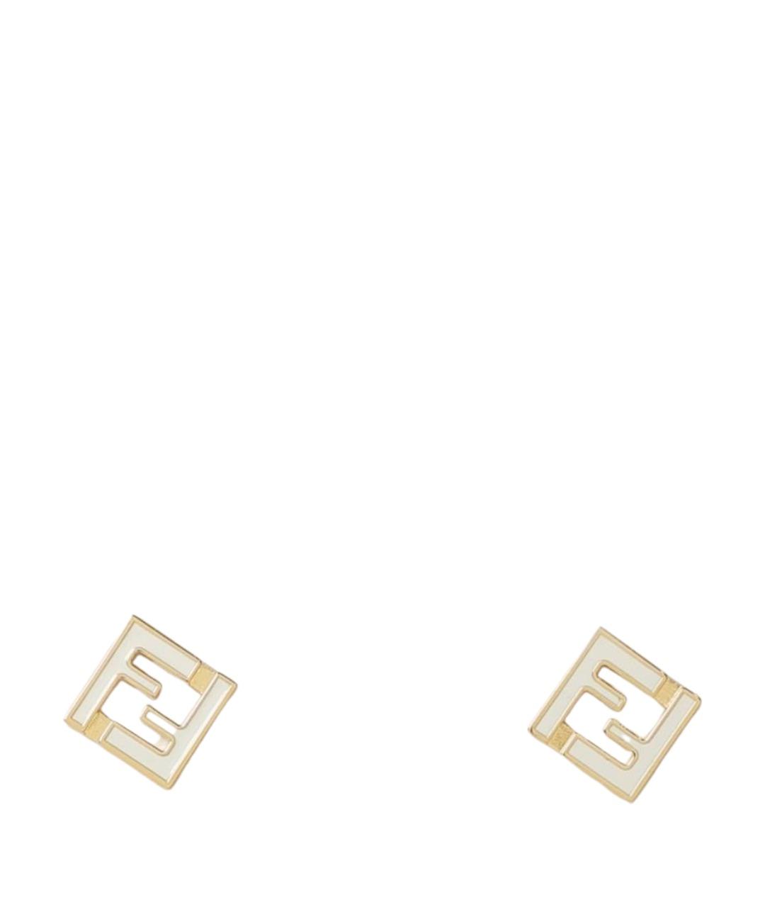FENDI Золотые металлические серьги, фото 1