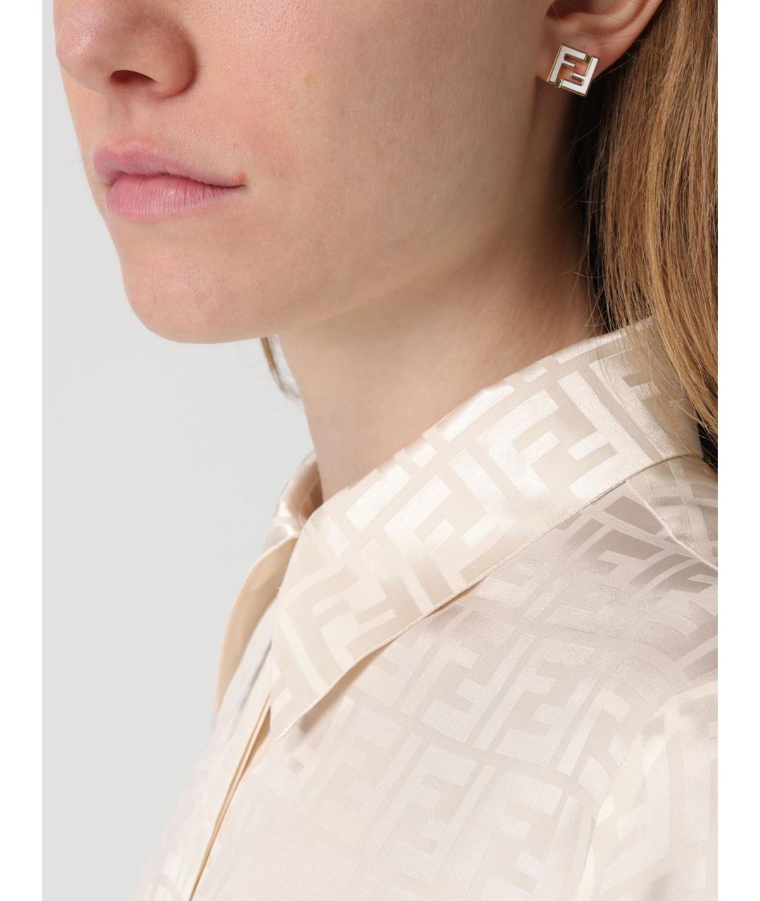 FENDI Золотые металлические серьги, фото 2