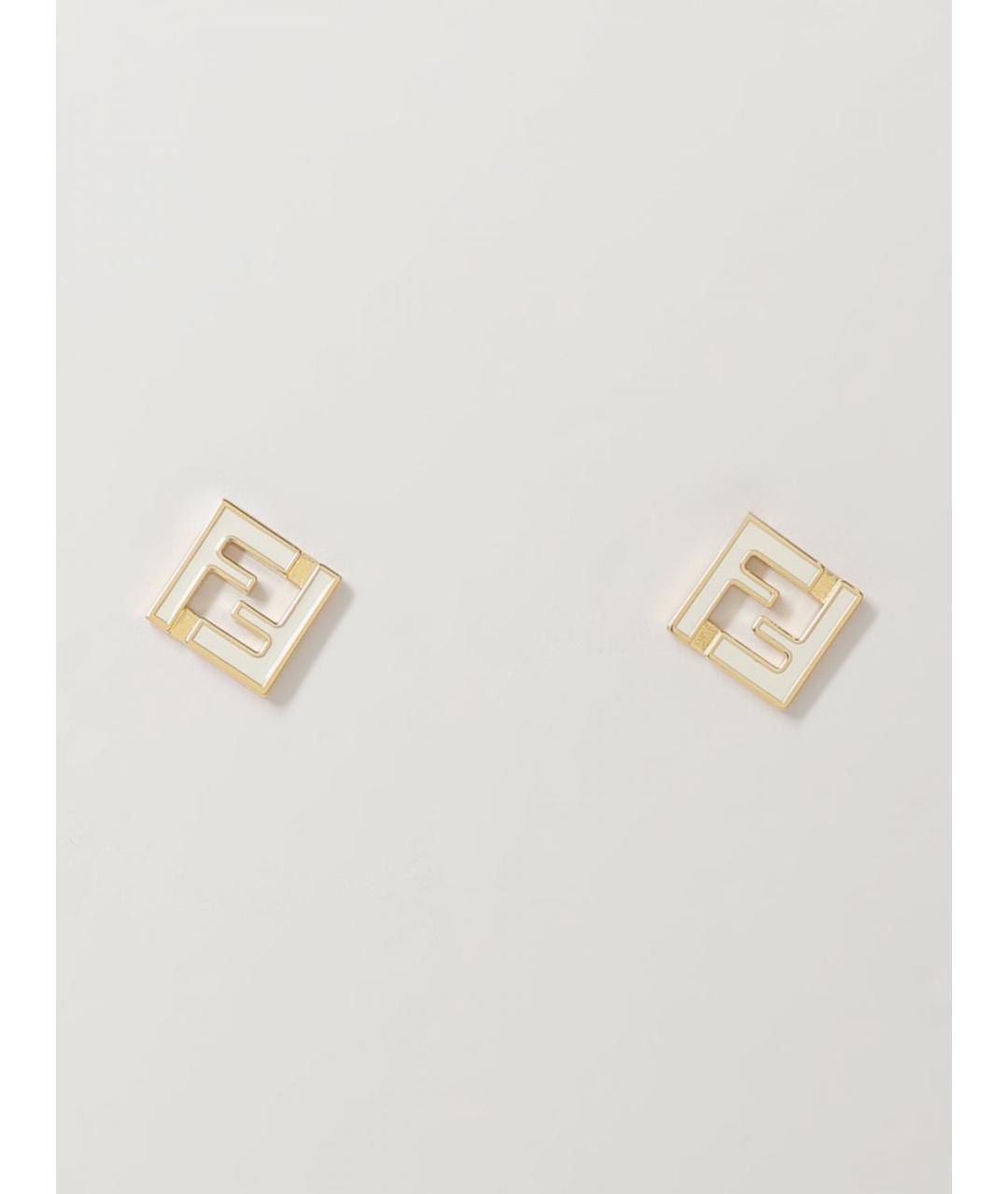 FENDI Золотые металлические серьги, фото 4