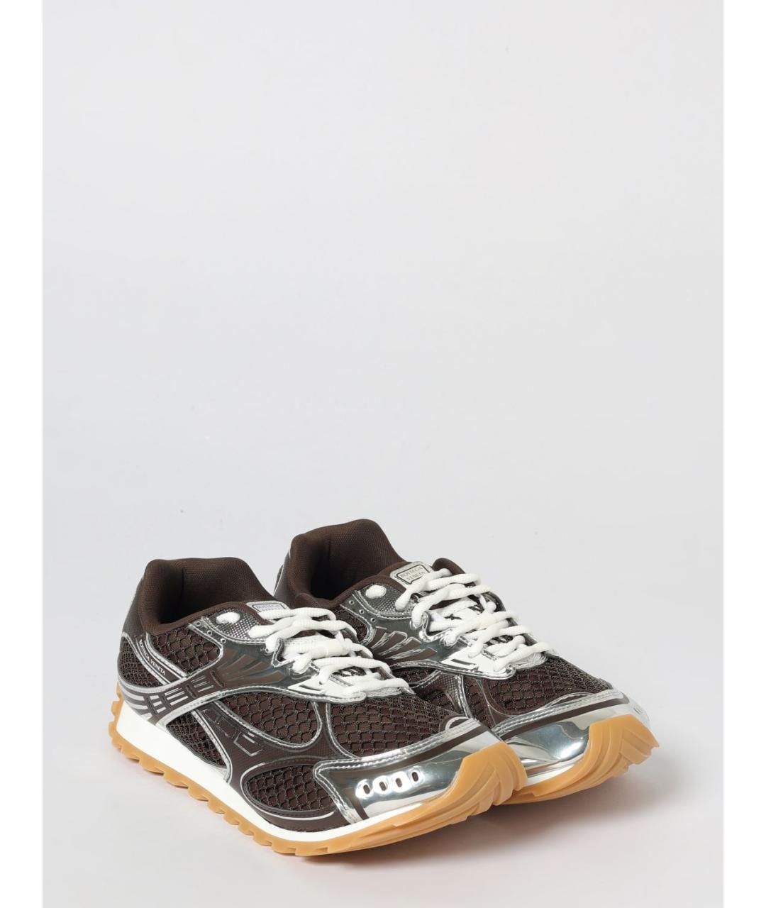 BOTTEGA VENETA Коричневые синтетические низкие кроссовки / кеды, фото 2