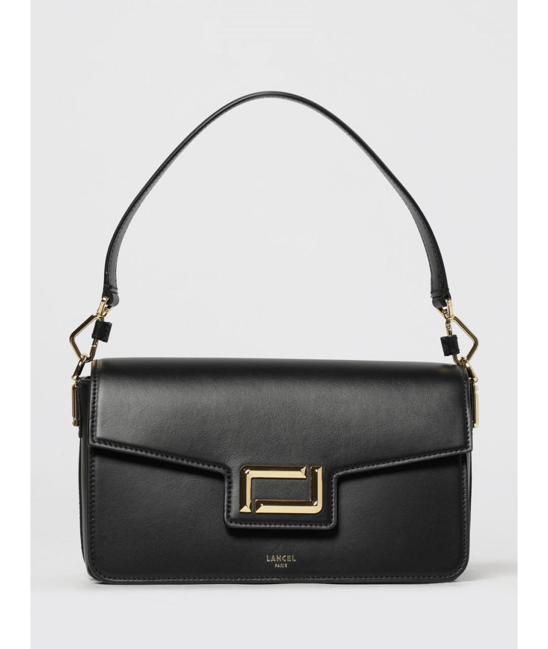 LANCEL Черная кожаная сумка через плечо, фото 4