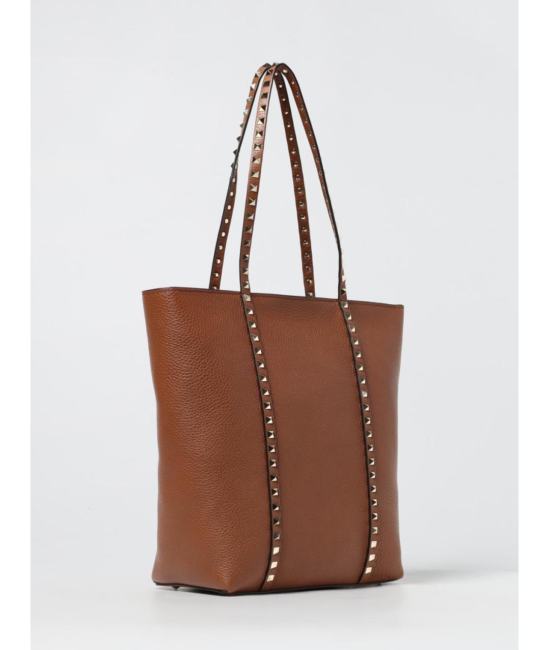 VALENTINO Коричневая кожаная сумка тоут, фото 3