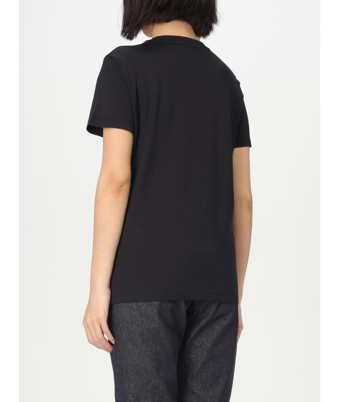 MAX MARA Черная хлопковая футболка, фото 4