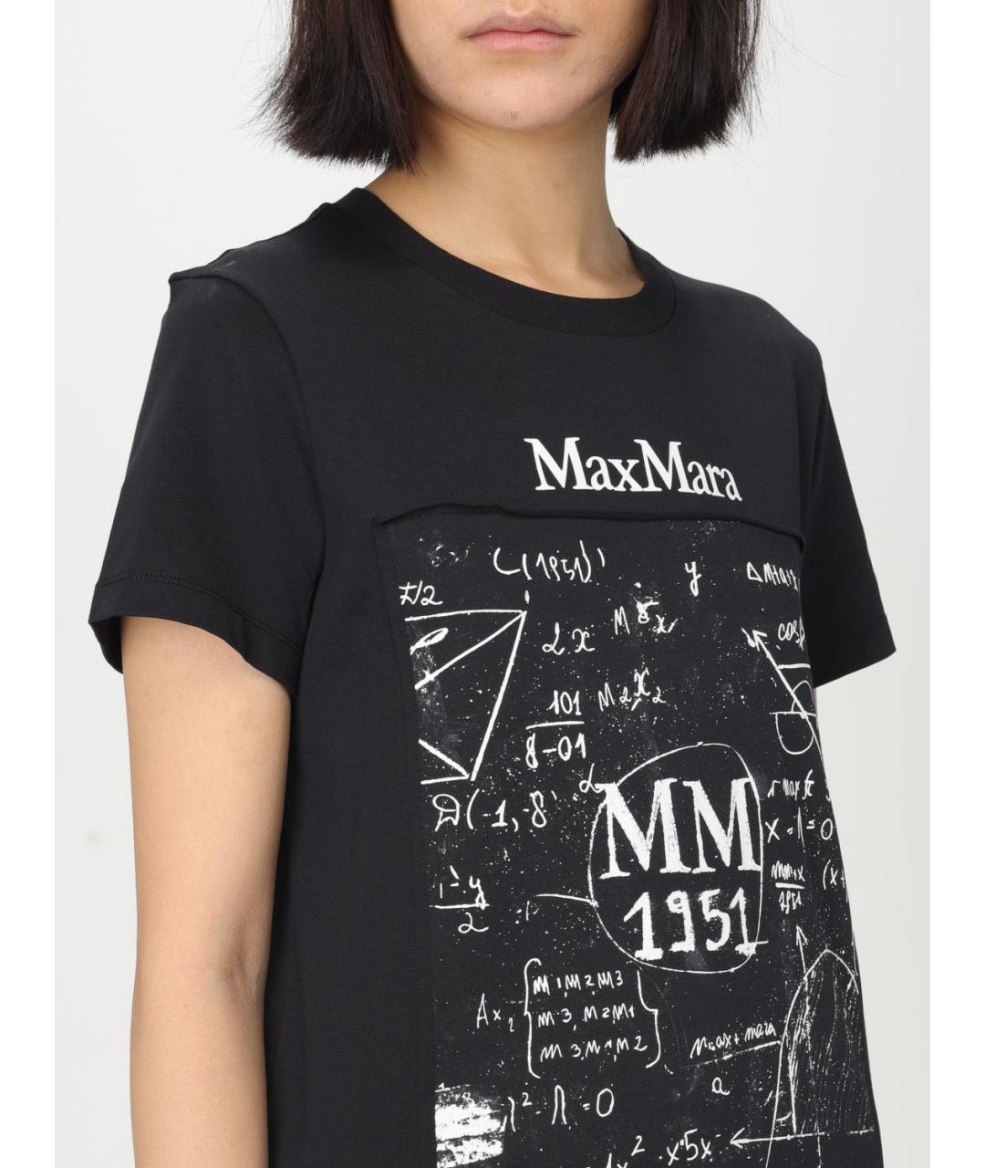 MAX MARA Черная хлопковая футболка, фото 6