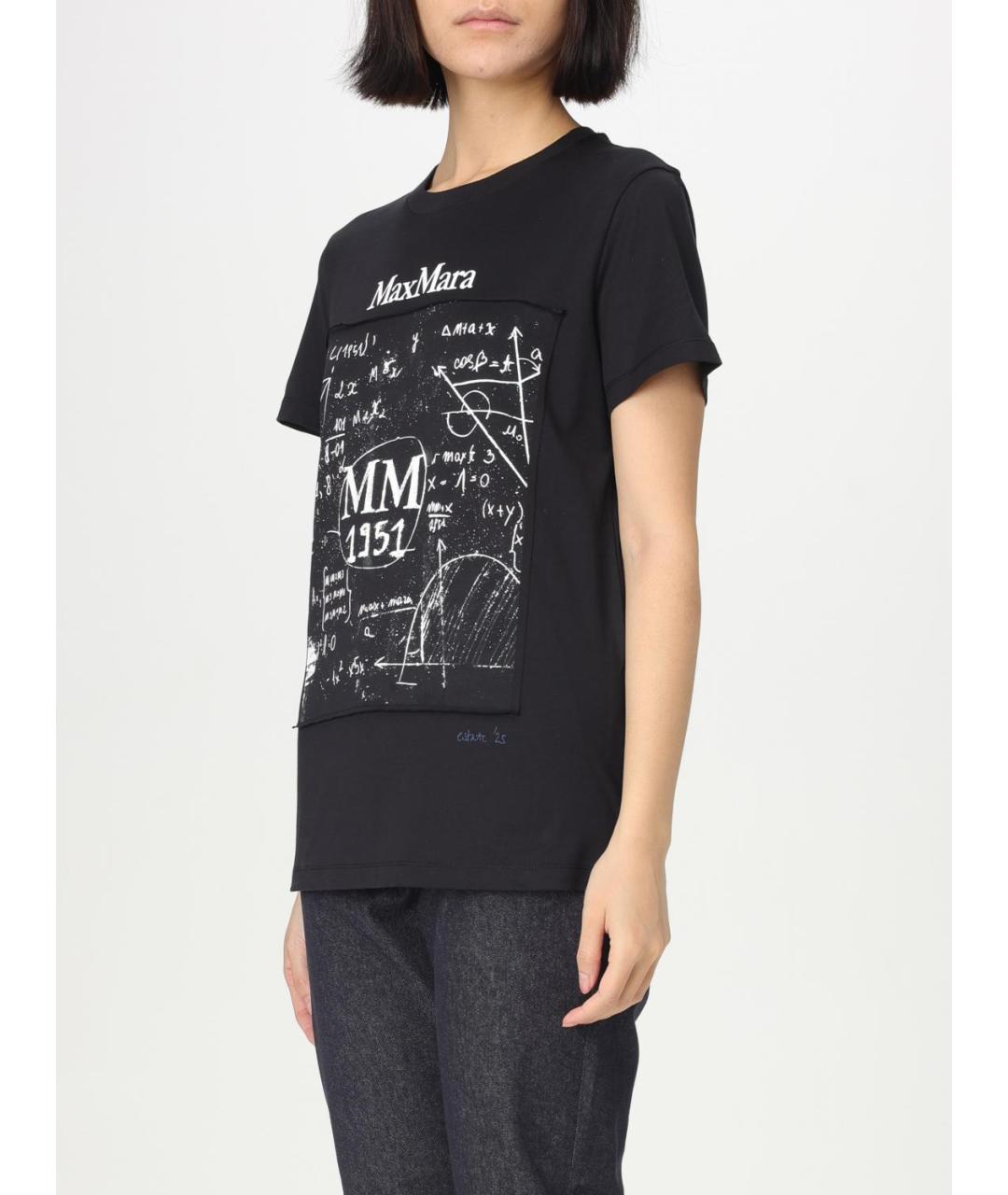 MAX MARA Черная хлопковая футболка, фото 5