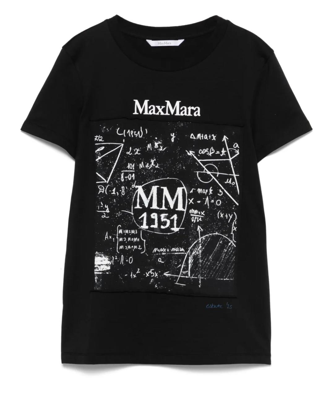 MAX MARA Черная хлопковая футболка, фото 1