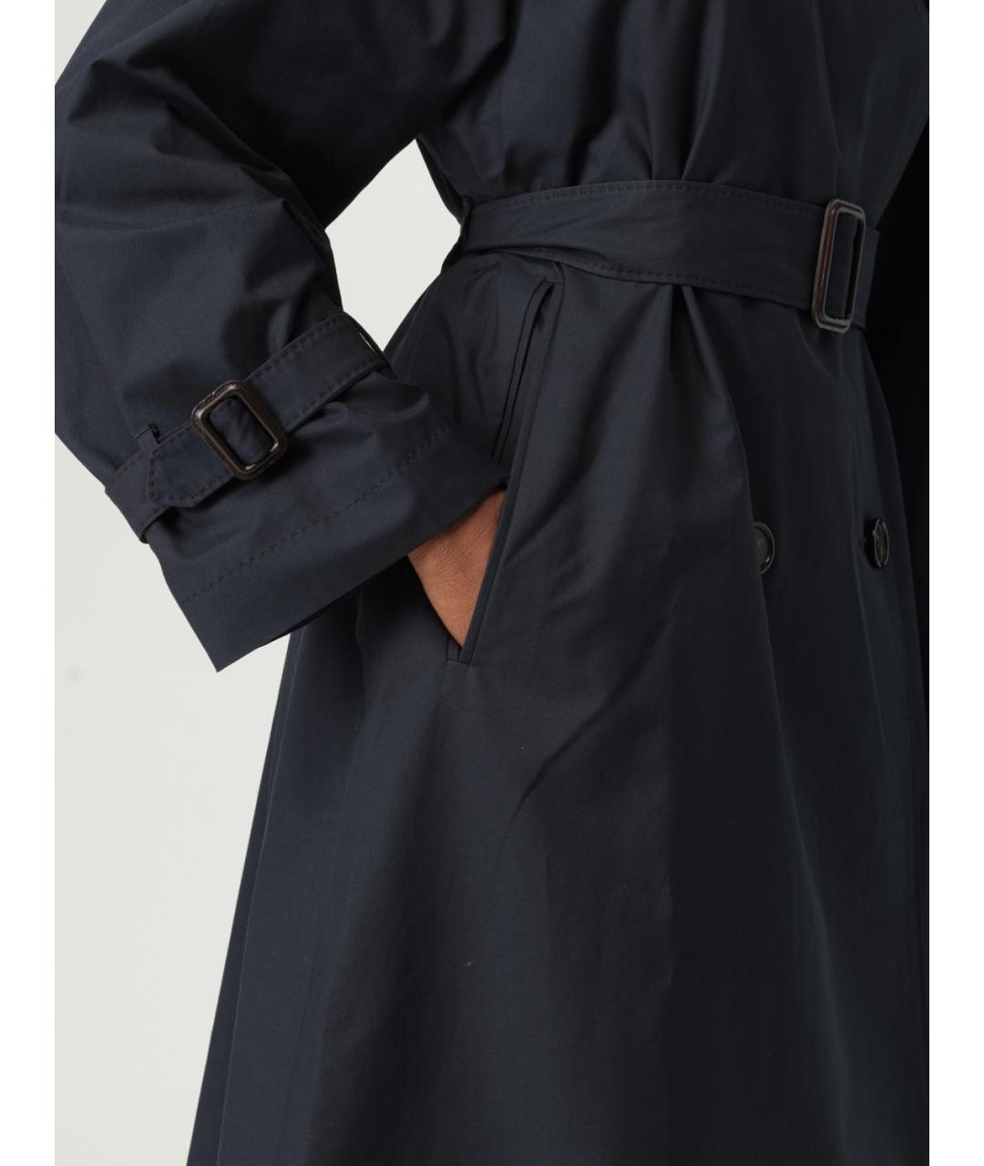 MAX MARA Синий хлопковый тренч/плащ, фото 5