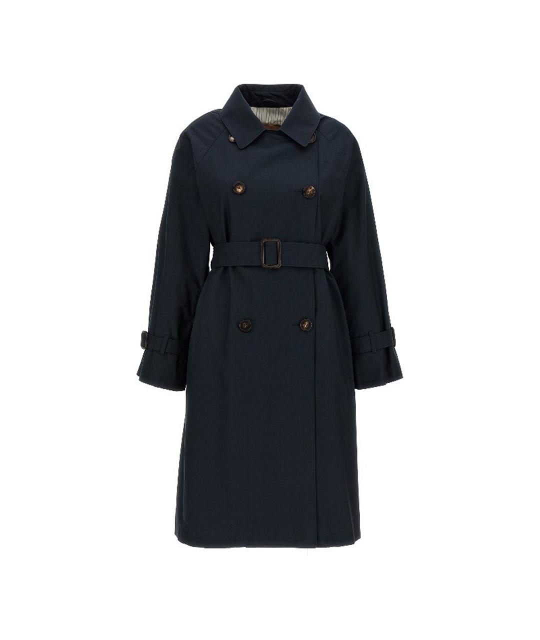 MAX MARA Синий хлопковый тренч/плащ, фото 1