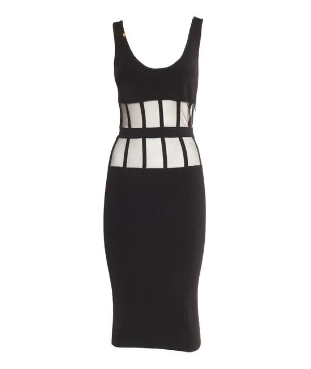 ELISABETTA FRANCHI Черное вискозное коктейльное платье, фото 1