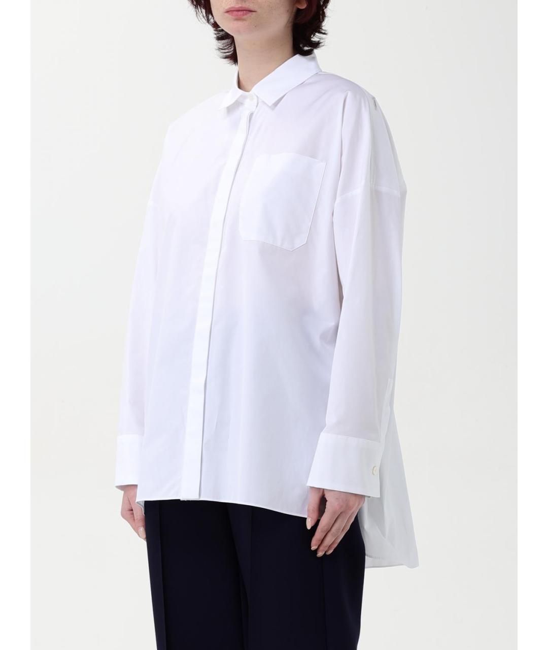 'S MAX MARA Белая хлопковая рубашка, фото 3