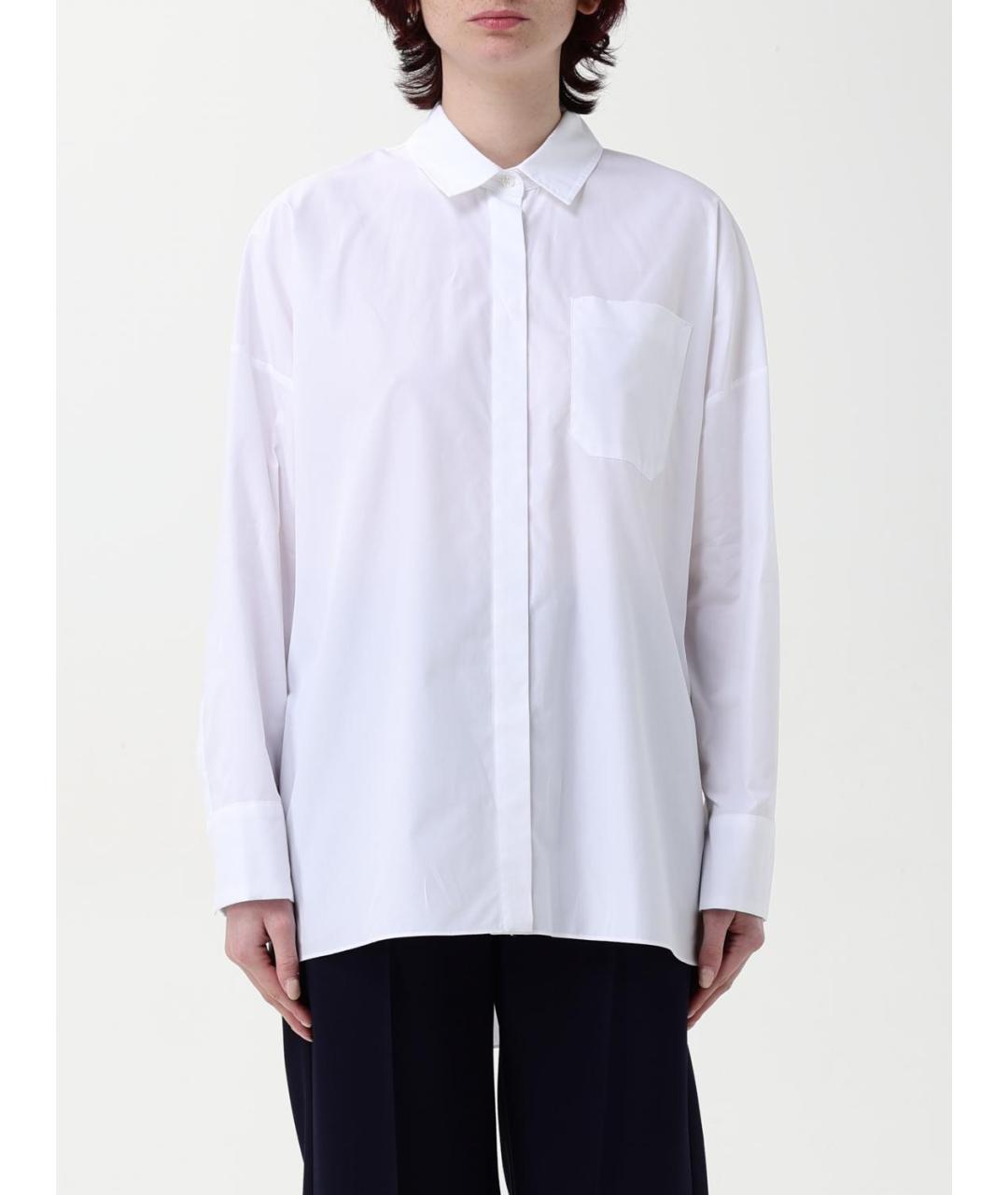 'S MAX MARA Белая хлопковая рубашка, фото 5