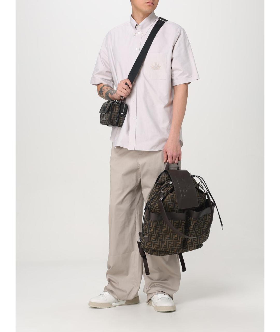 FENDI Бежевая хлопковая кэжуал рубашка, фото 2