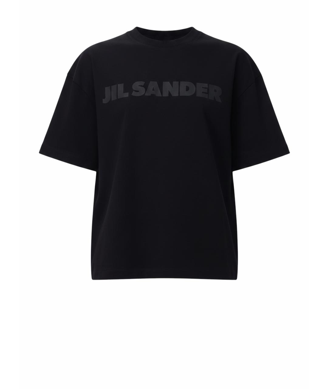 JIL SANDER Черная хлопковая футболка, фото 1