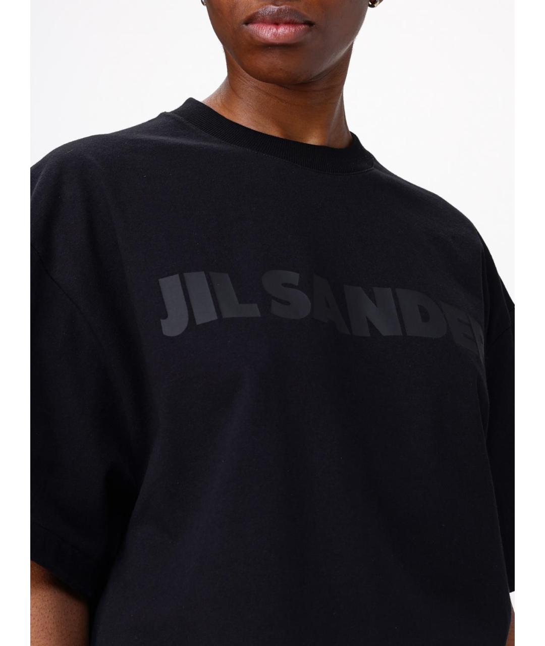 JIL SANDER Черная хлопковая футболка, фото 5