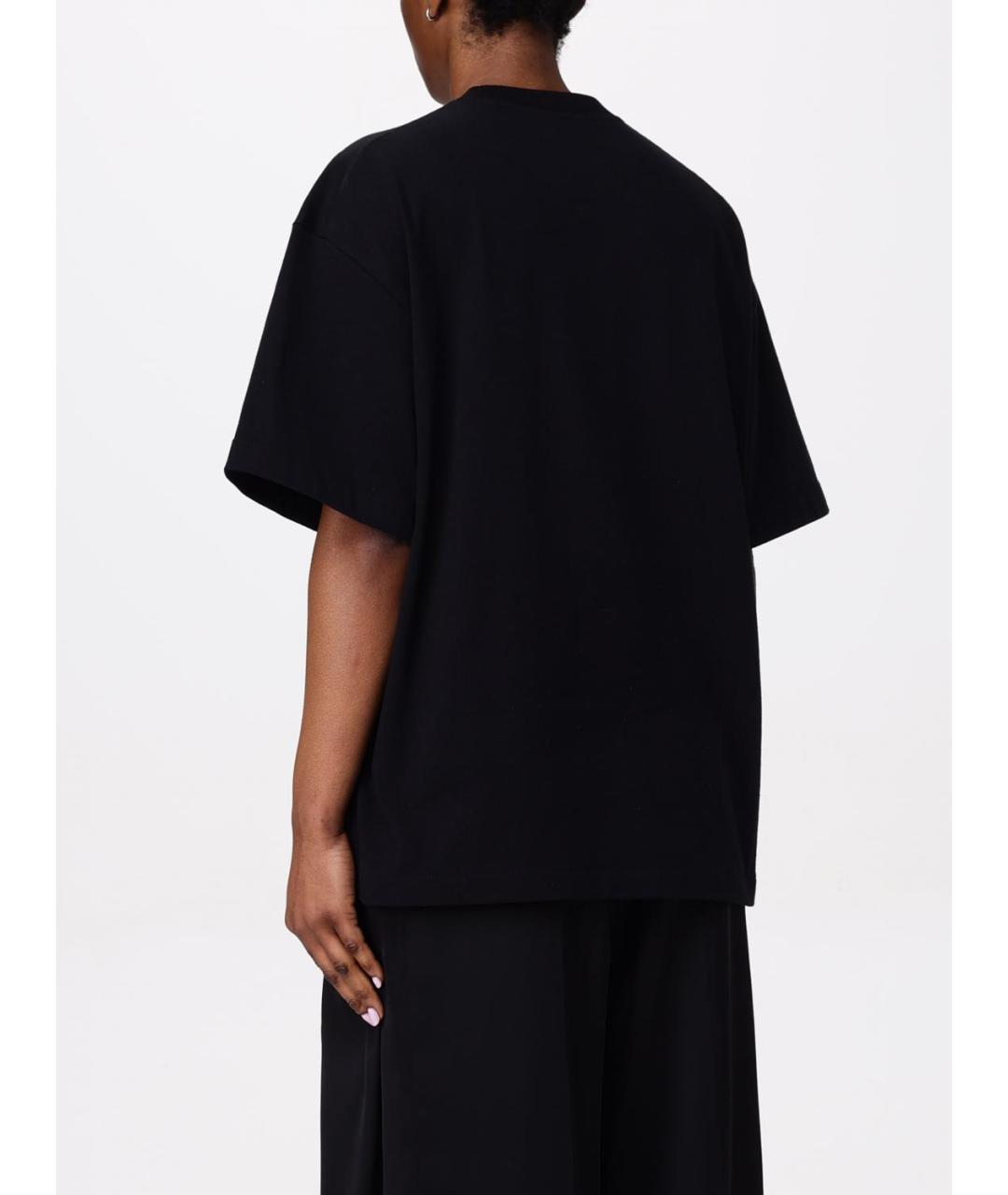 JIL SANDER Черная хлопковая футболка, фото 3