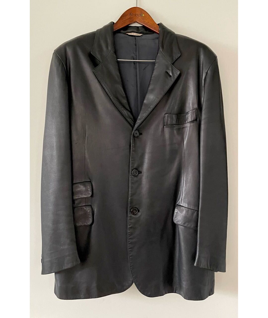 HERMES PRE-OWNED Черный кожаный пиджак, фото 4
