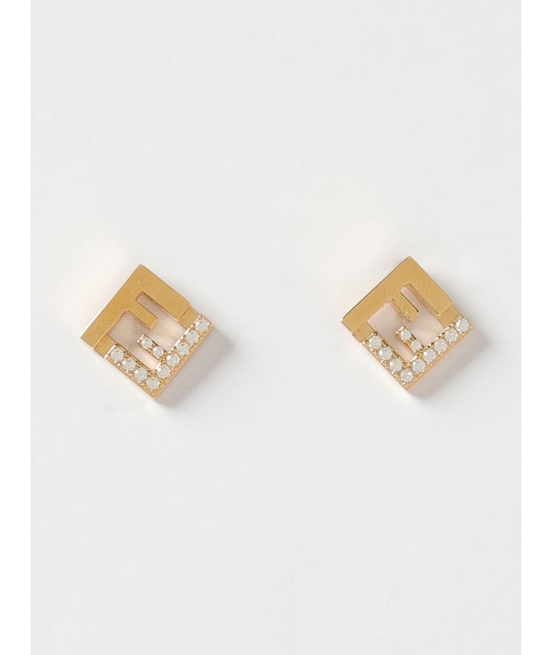 FENDI Золотые металлические серьги, фото 4