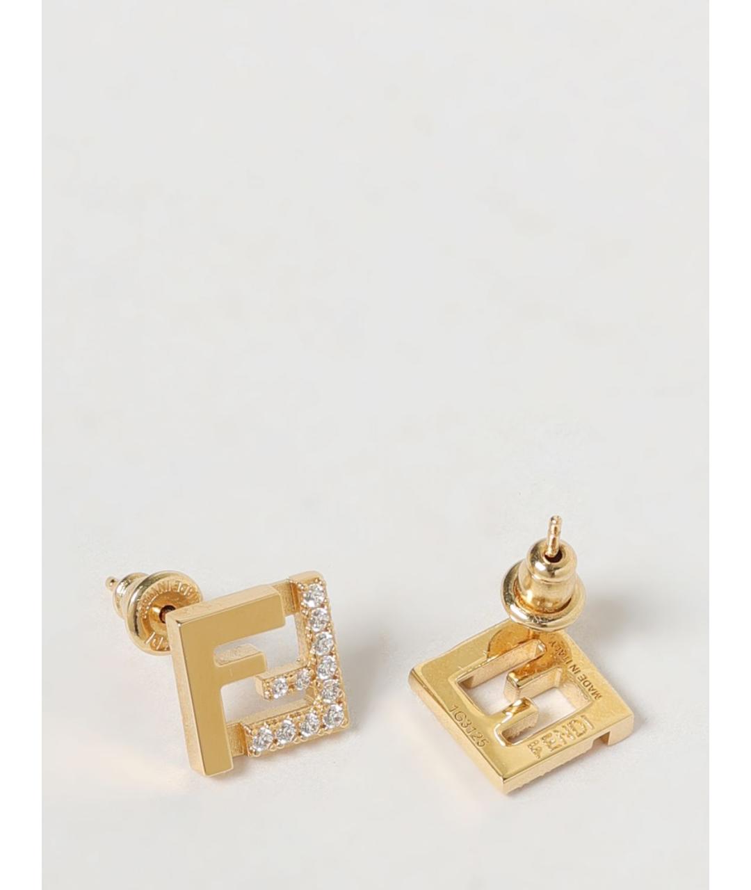 FENDI Золотые металлические серьги, фото 3
