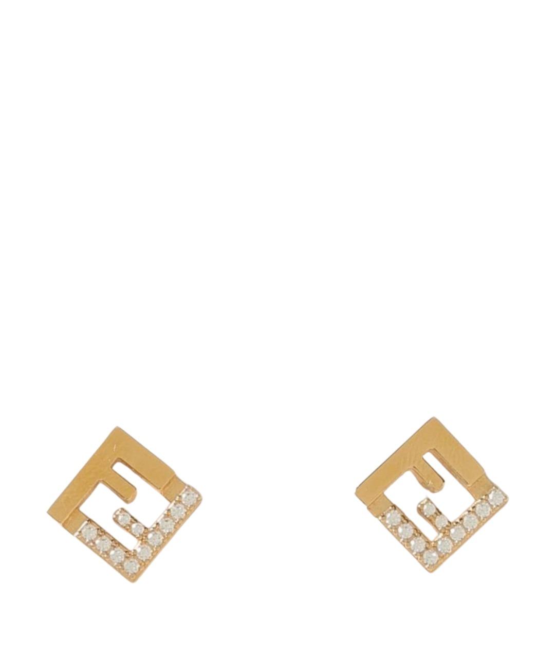 FENDI Золотые металлические серьги, фото 1