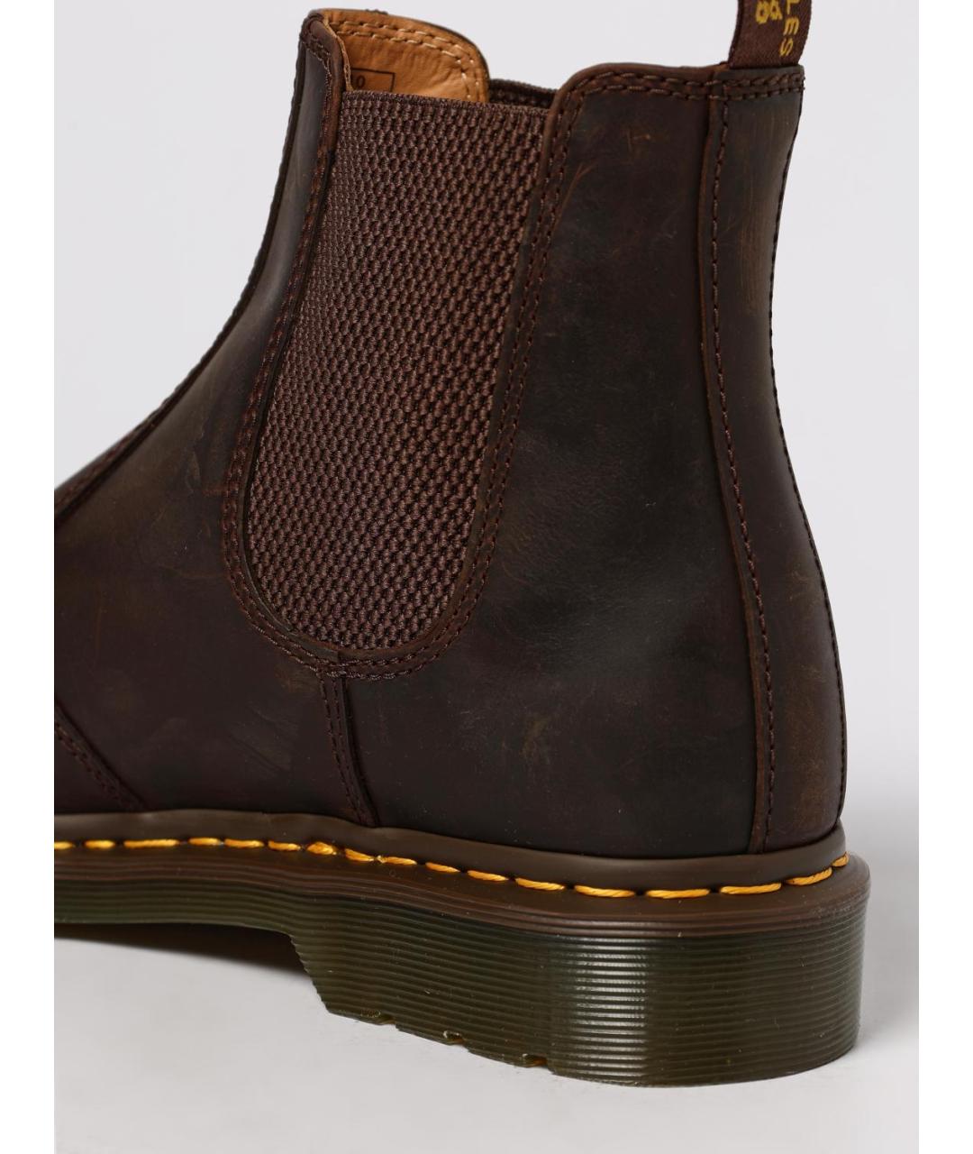 DR. MARTENS Коричневые кожаные низкие ботинки, фото 4