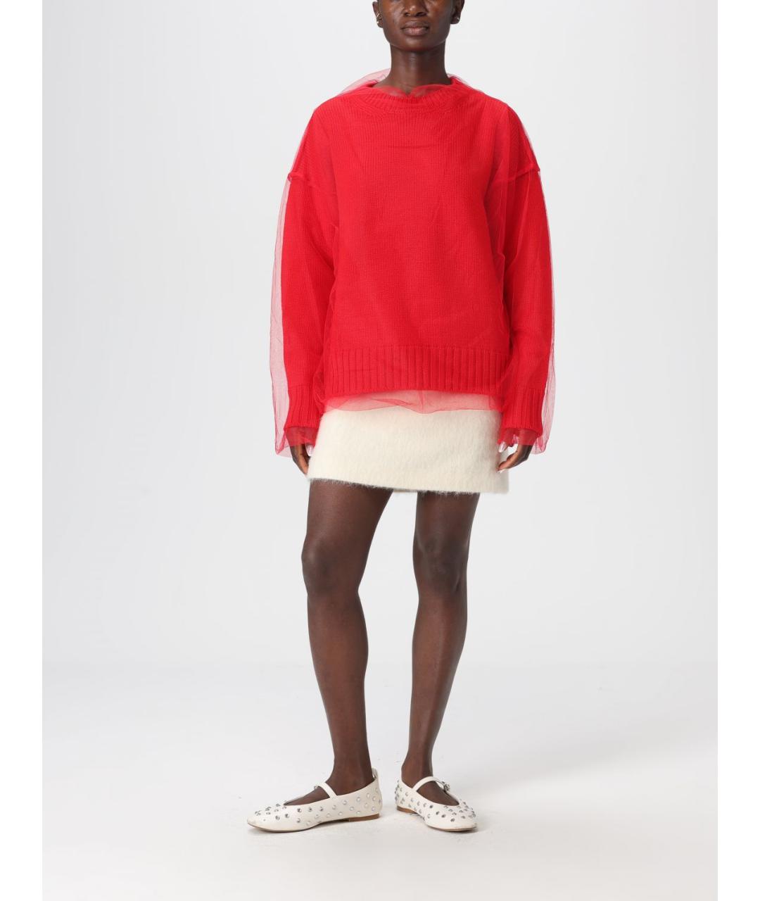 MSGM Бежевая полиэстеровая юбка мини, фото 2