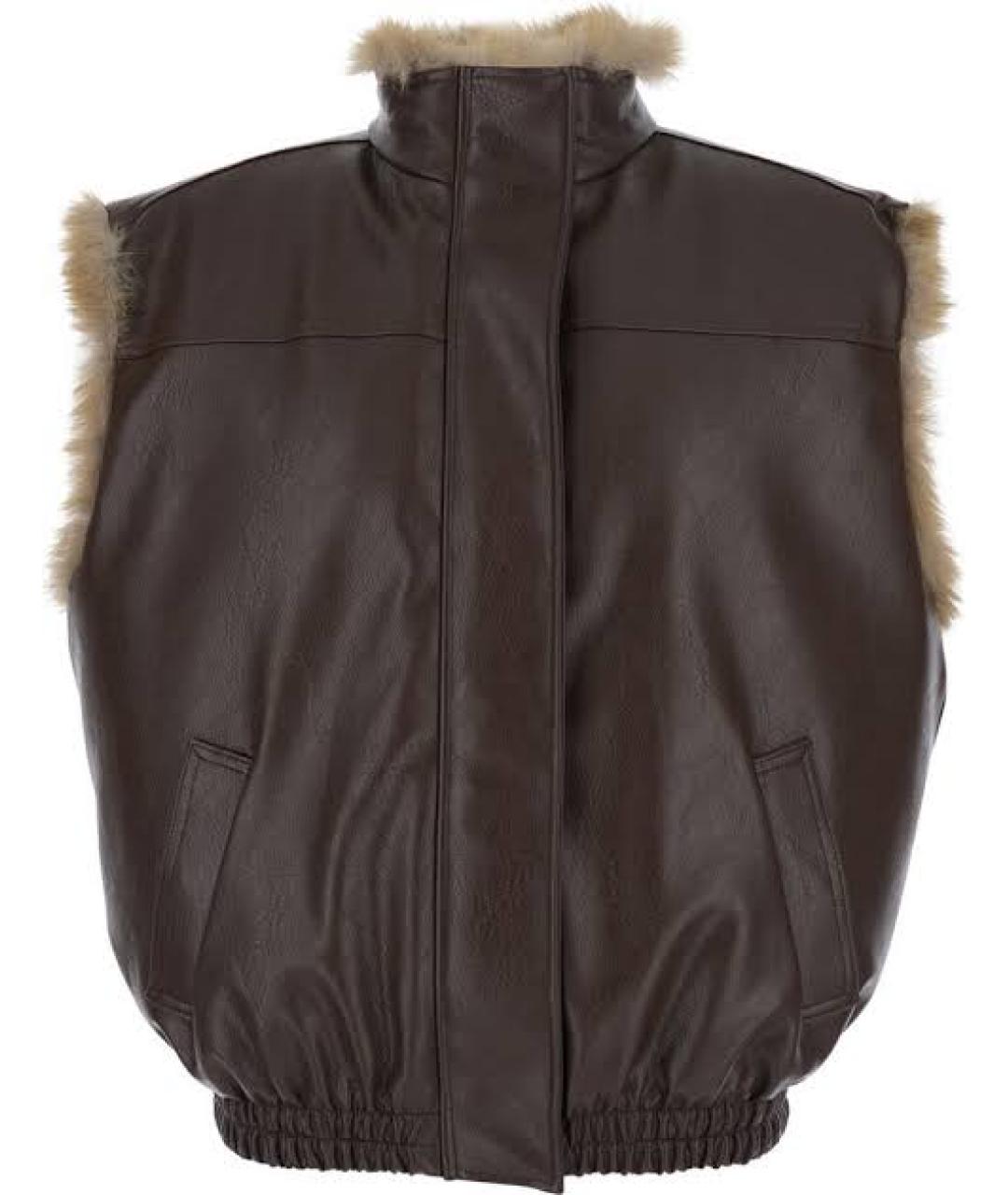 MSGM Коричневый вискозный жилет, фото 1