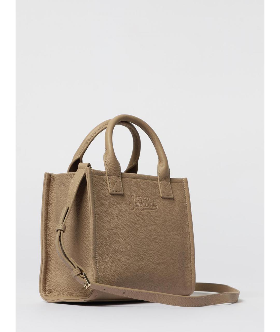 MC2 SAINT BARTH Бежевая кожаная сумка с короткими ручками, фото 2