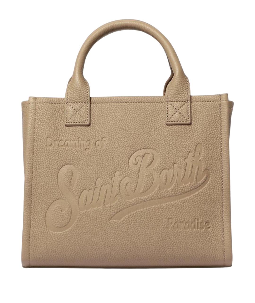 MC2 SAINT BARTH Бежевая кожаная сумка с короткими ручками, фото 1