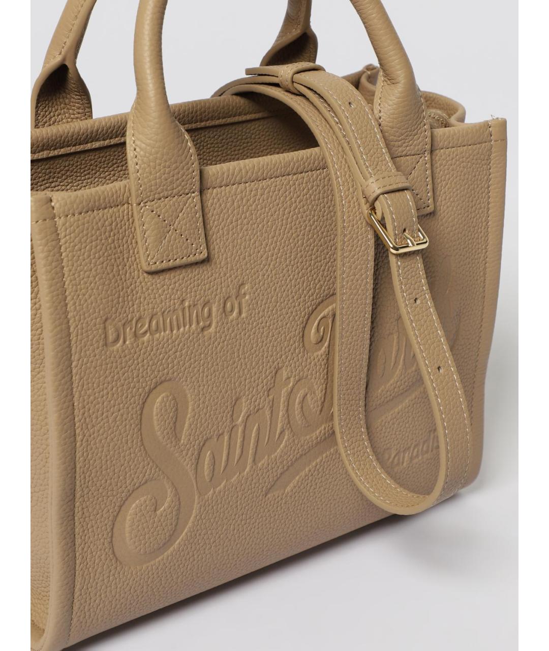 MC2 SAINT BARTH Бежевая кожаная сумка с короткими ручками, фото 3