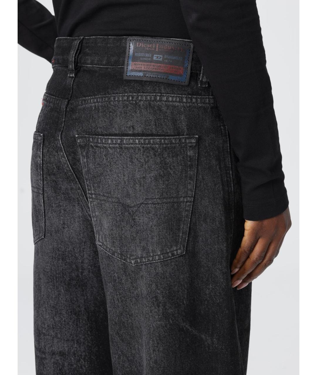 DIESEL Черные хлопковые прямые джинсы, фото 4