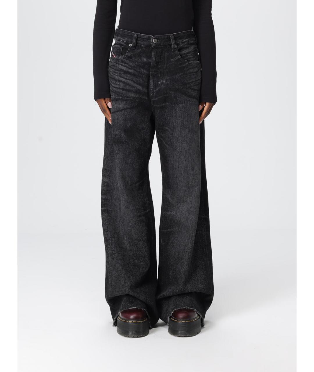 DIESEL Черные хлопковые прямые джинсы, фото 5