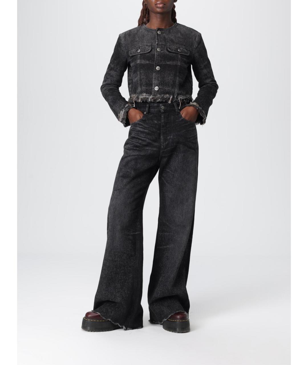 DIESEL Черные хлопковые прямые джинсы, фото 2