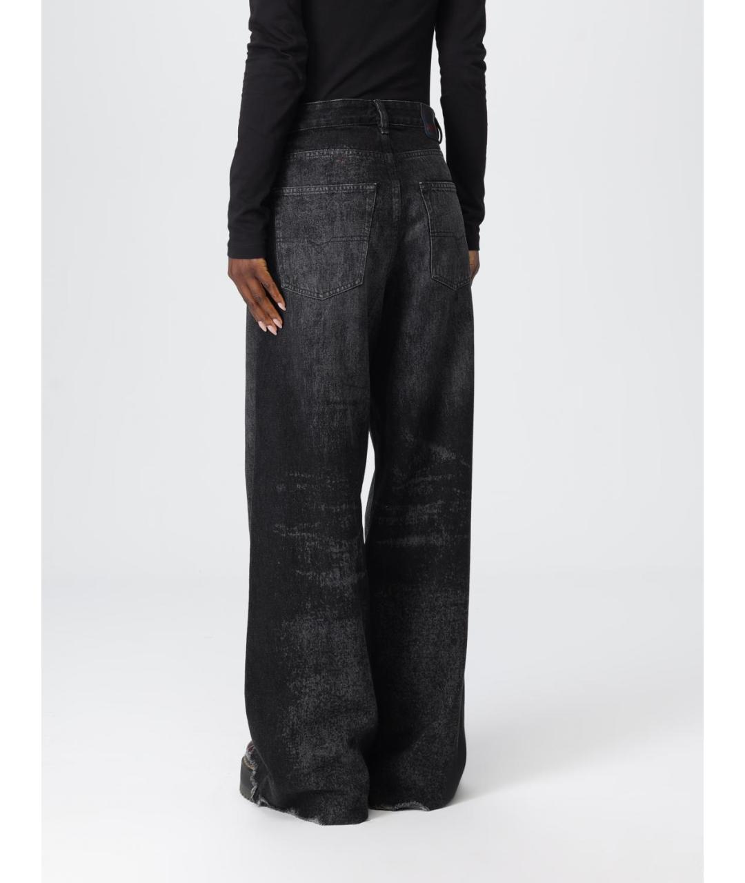 DIESEL Черные хлопковые прямые джинсы, фото 3
